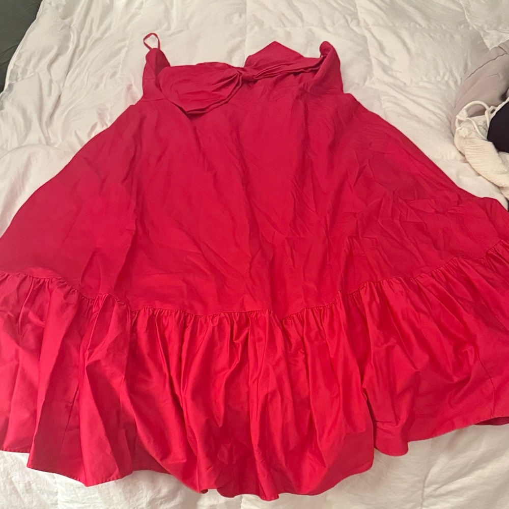 Hutch Strapless Pink Ruffled Dress with Bow